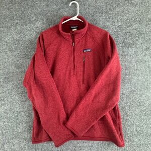 Men's Red Patagonia Better Sweater 1/4 Zip Fleece Pullover Size M